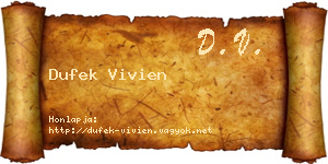 Dufek Vivien névjegykártya